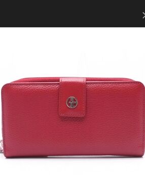 Giani Bernini• NWT Pebbled Red Leather Continental Wallet with GB Logo